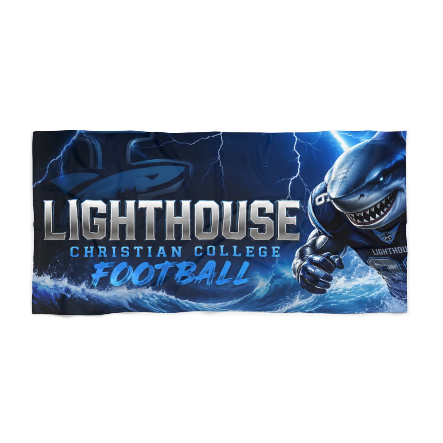 LCC Mako Football Beach Towel – Shark Mascot Sports Towel