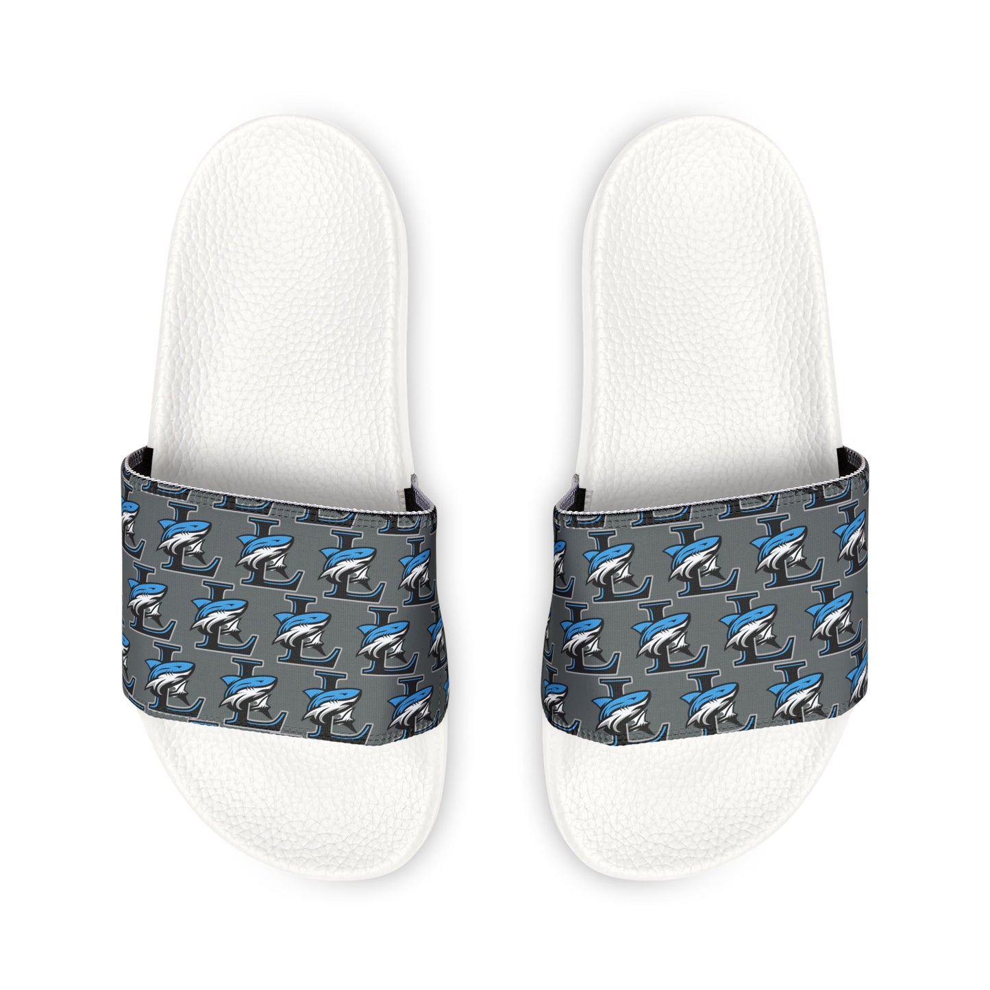 Men's Mako Pattern Slide Sandals — Adjustable Removable-Strap Pool Slides